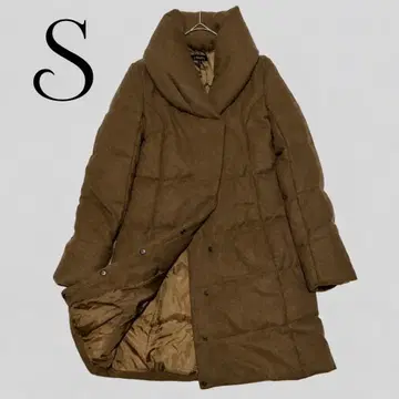 리엔다 [ S ] 다운 코트 롱 기장 숄카라 스냅 버튼