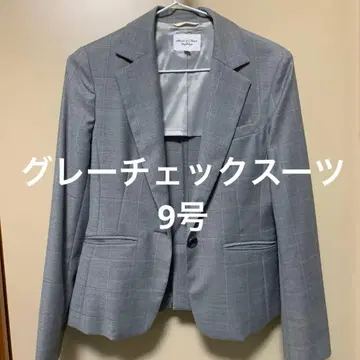 그레이 체크 무늬 스커트 수트 상하의 세트 9호