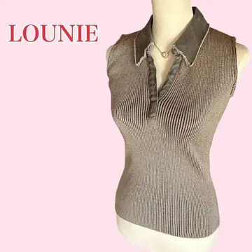 LOUNIE 슬리브리스 니트 라메 그런지