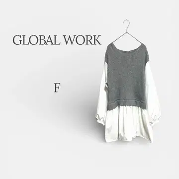 글로벌 워크 니트 루즈핏 베스트 셔츠 상의 절개 깔끔한 M