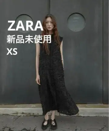 새상품 ZARA 프린지 볼륨 미디 기장 원피스 XS bibiy