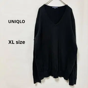 UNIQLO 유니클로 V넥 스웨터 XL 블랙 얇은 소재 니트 긴팔