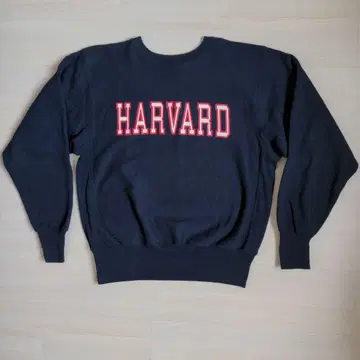 90s 하버드 자수 택 리버스 위브 HARVARD 네이비