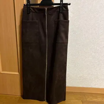 자라 스웨이드 스커트 브라운 새상품급