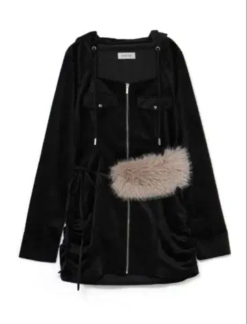 BUBBLES 퍼 벨벳 원피스