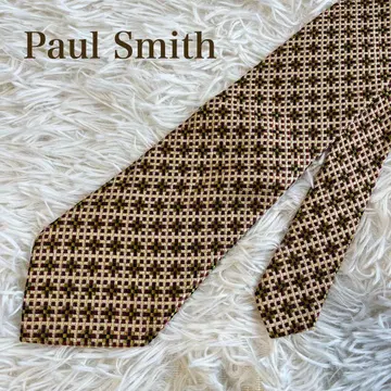Paul Smith 폴스미스 넥타이 체크 무늬 기하학 패턴 실크