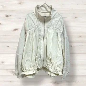 쇼콜라피네 로브 개더 나일론 블루종 화이트 캐주얼 1350G