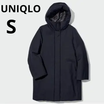 유니클로 여성용 하이브리드 다운 코트 발수 다크 네이비 S 사이즈