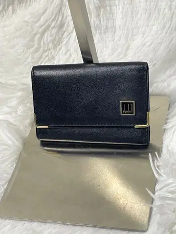 dunhill 키케이스 6연 블랙 가죽 골드 금장 장식 컴팩트