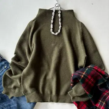 개럴개런트 부드러운 고급 울 100% 볼륨 슬리브 보틀넥 니트