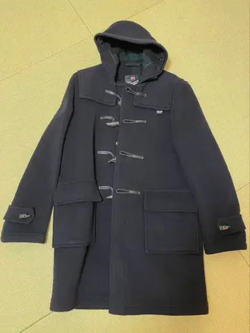 Gloverall 모리스 더플 코트 네이비 블랙워치 S