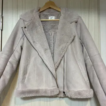 인조 모피 무스탕 코트 라벤더