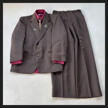 [ 빈티지 레어 ] 4점 셋업 수트 다크 브라운 핀즈 성인식