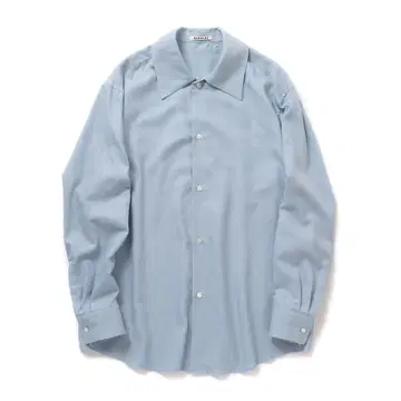 Auralee 코튼 캐시미어 헤링본 셔츠