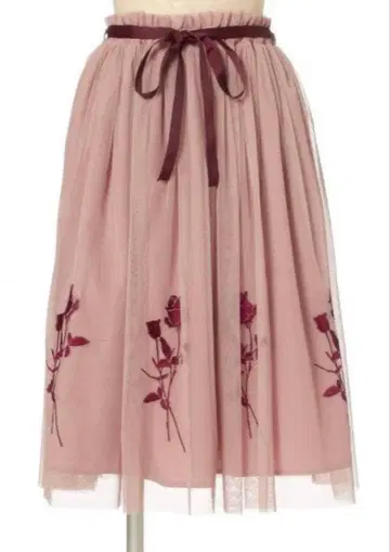 an another angelus 로즈 자수 샤샤 스커트