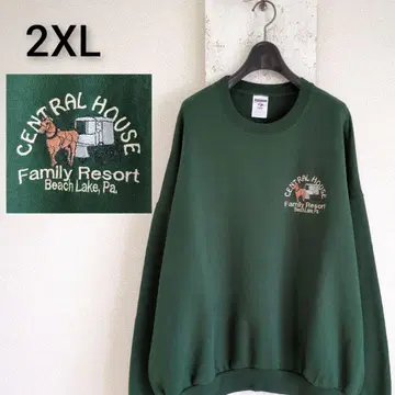 구제 의류 맨투맨 JERZEES 저지즈 2XL 그린 기업 로고 자수