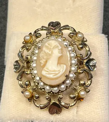 Coro 빈티지 카메오 브로치 펜던트 헤드