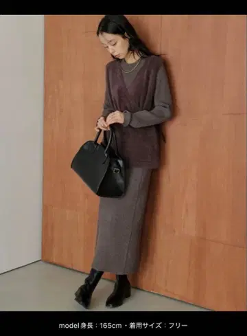 안히스 페더 니트 베스트 & 리브 니트 원피스 셋업