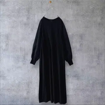 새상품급 쉽스 직물 콤비 니트 원피스 BK