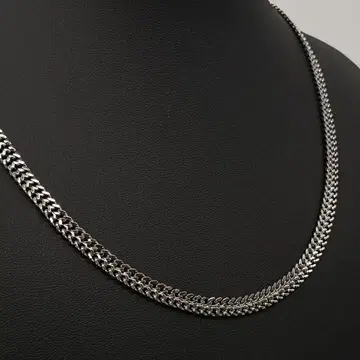 실버 스테인리스 체인 목걸이 심플 키헤이 스타일리시