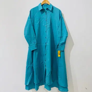 터콰이즈 셔츠 원피스