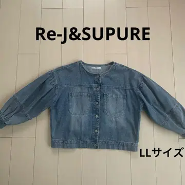 Re-J&SUPURE 노카라 데님 자켓 LL 사이즈