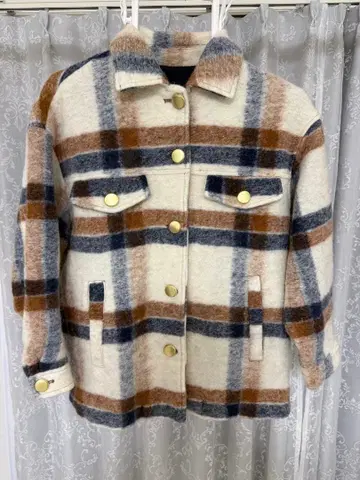 ZARA 체크 무늬 캐주얼 자켓