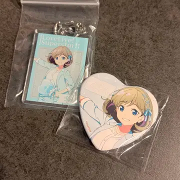 탄자시 러브 라이브 벌룬 부케 하트 캔뱃지 아크릴 키링