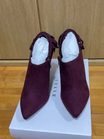 미사용 randa 숏부츠 보르도 와인 레드 부티