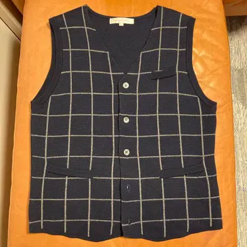 수트 컴퍼니 니트 베스트 체크 L