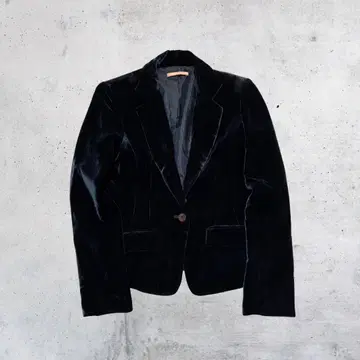 실크 벨벳 테일러드 자켓 네이비 블랙 벨로아 40