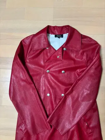 [ archive ] A.P.C. 가죽 더블 브레스트 코트 레드