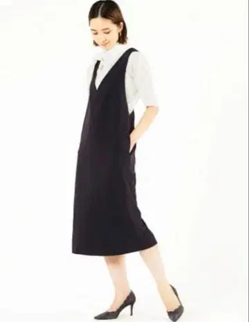 BALLSEY 드라이암젠 V넥 오버롤 스커트