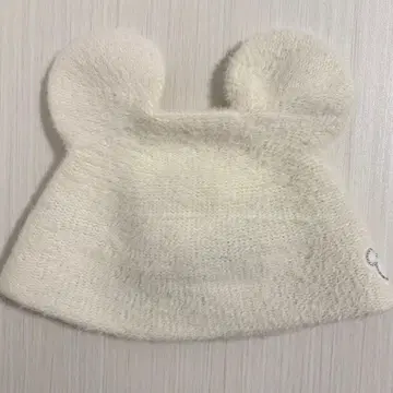 [ 새상품급 ] 디즈니 미키 귀달린 화이트 니트 모자 버킷햇
