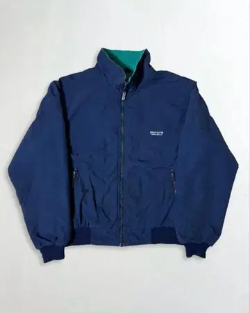 80s EDDIE BAUER 웜업 자켓 블랙택 M 네이비