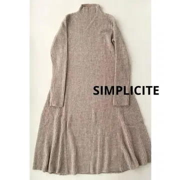 미사용 여성용 심플리시떼 리브 니트 플레어 원피스 롱