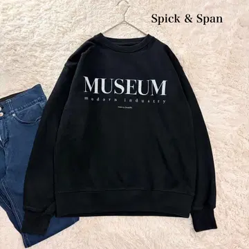 Spick & Span MUSEUM 로고 맨투맨 트레이닝복 블랙