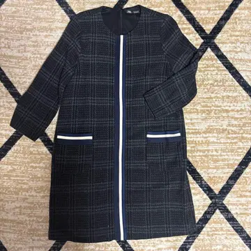 ZARA 체크 무늬 7부 소매 원피스 L 사이즈