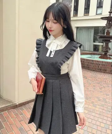 백리본 2way 에이프런 오버롤 스커트 F i.n.t 핀트