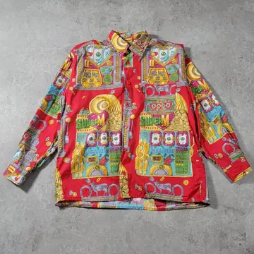 [ 새상품급 ] MOSCHINO JEANS 올 패턴 셔츠 일본제 M