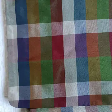 핑크 x 파랑 x 그린 x 화이트 체크 무늬 오시마 명주