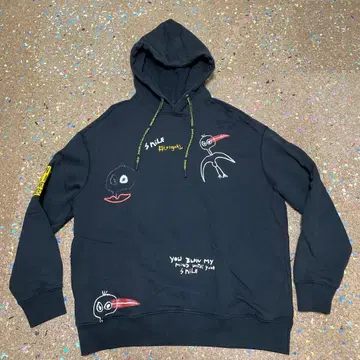 데시구알 Desigual 아트 프린트 블랙 후드티 L