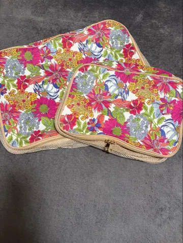 milesto 리버티 꽃무늬 파우치 세트 (대 소)