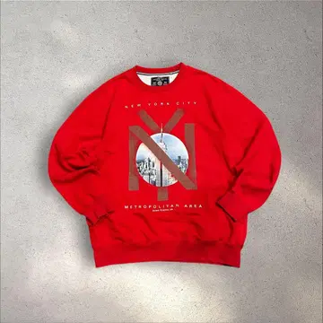 [ 레어 ] 90s 맨투맨 XL 빨간색 크롭 스트릿 기업계 빅 사이즈