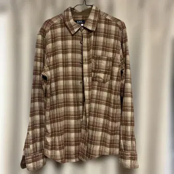 A.P.C. 브라운 계열 체크 긴팔 셔츠 M