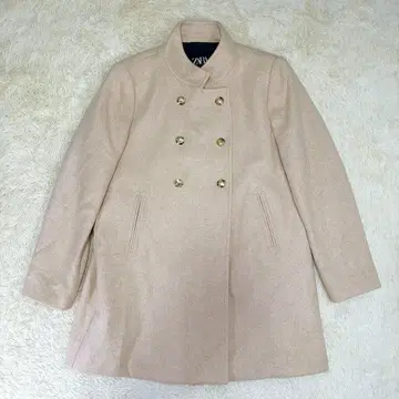 [새상품급] ZARA 자라 더블 브레스트 하이넥 울 블렌드 코트 XL