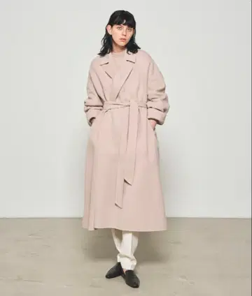 라이트 울 리버 롱 코트 노크 바이 더 라인