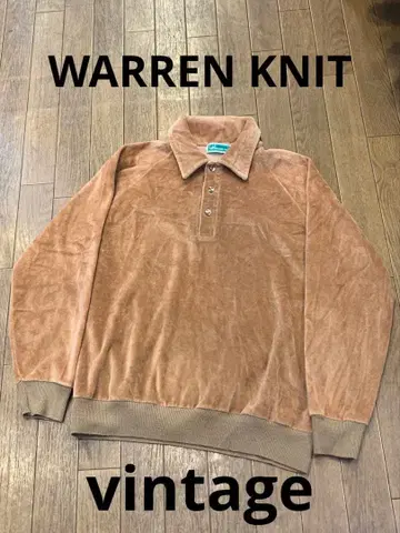 WARREN KNIT 빈티지 벨로아 하프 버튼 맨투맨