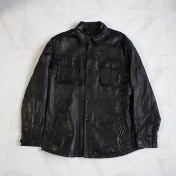 Eddie Bauer 램 가죽 셔츠 자켓 L 사이즈 블랙