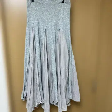 그레이 플레어 롱 스커트